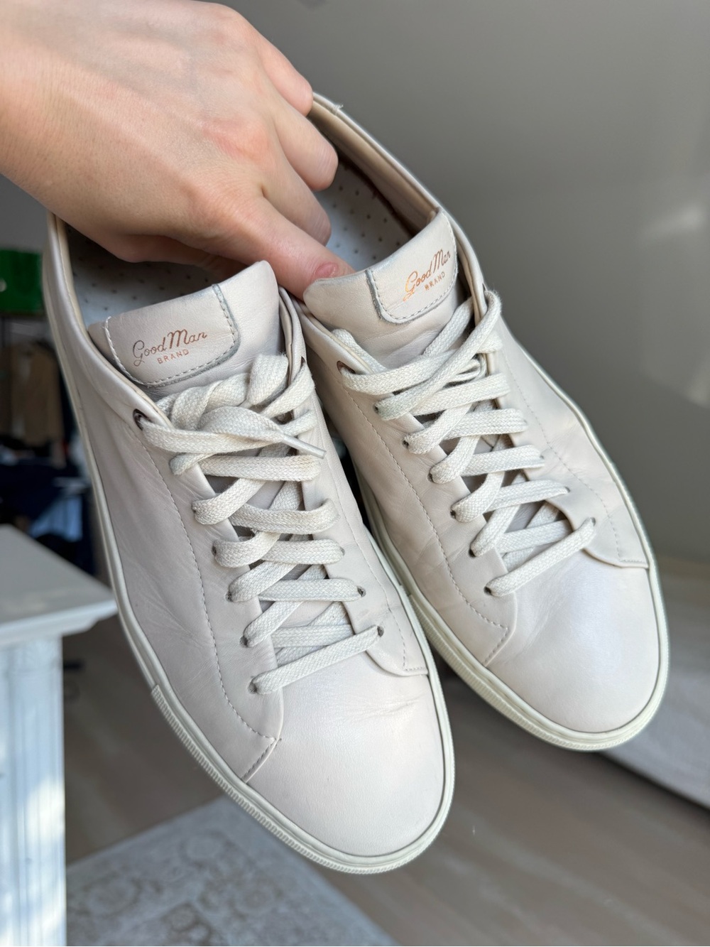 GOOD MAN BRAND LEATHER LOW TOP SNEAKERS MADE IN ITALY SIZE 10